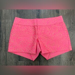 Lilly Pulitzer Hot Neon Pink Jacquard Flamingo Pink Jungle Ellie Shorts Size 00
